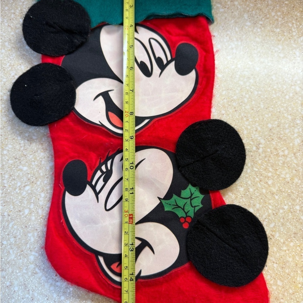 Vintage Disney Red and Green Mickey & Minnie Christmas Stocking Holiday - Picture 11 of 13